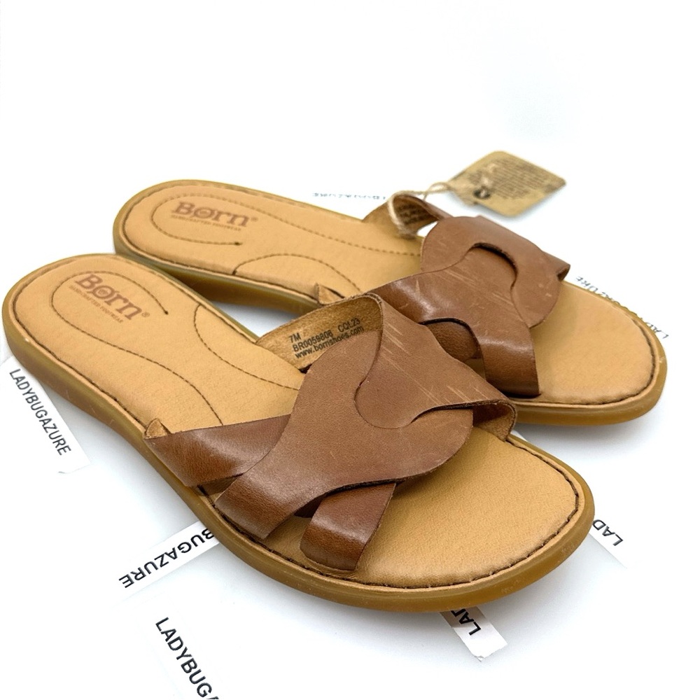 NWOB BORN Women's Isabella Slide Leather Sandal, Cushioned Comfort Shoe Size 7